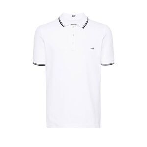 FAY Men's Classic Fit Cotton Polo Shirt with Striped Collar Men WHITE T-Shirts